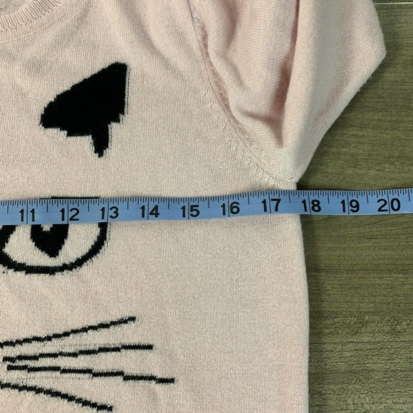 Forever 21 Cat Face Print Knit Sweater Size Small - Picture 3 of 10